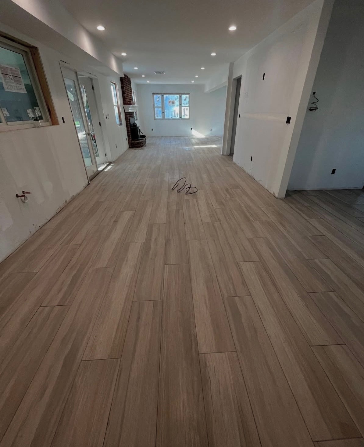 Porcelain tile installation